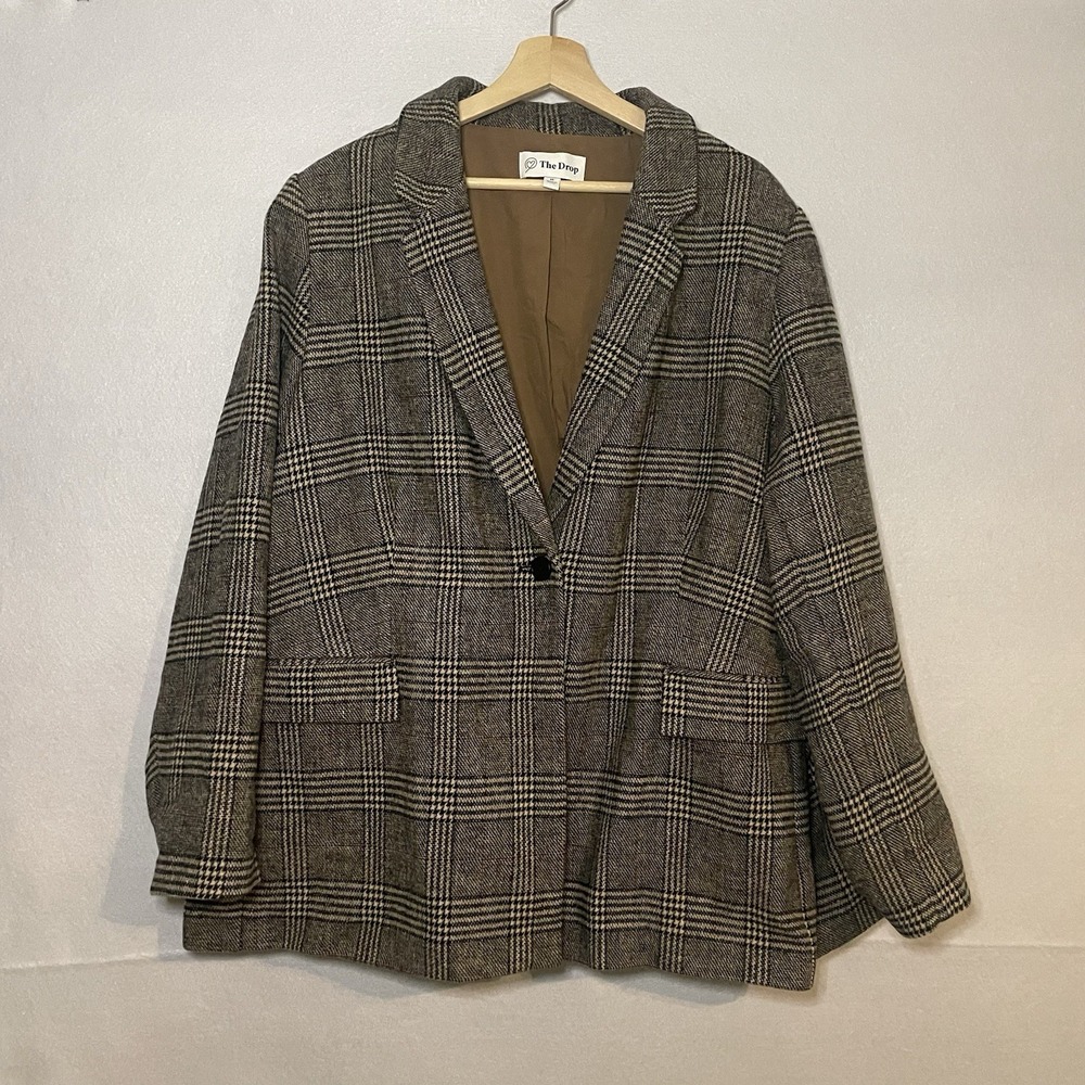 The Drop Plaid Blazer Brown With Red 4X